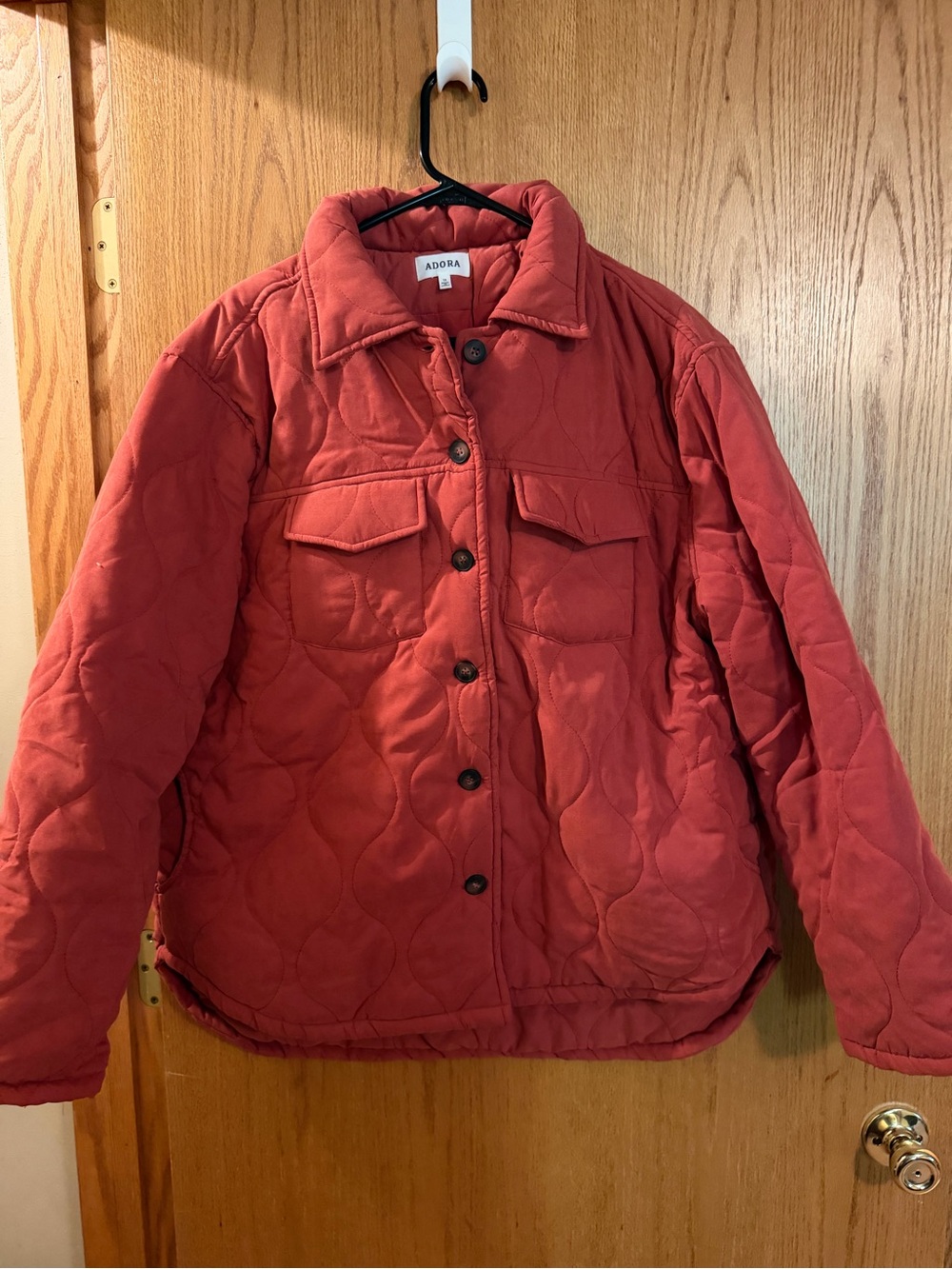 ADORA Quilted Puffer Jacket in Rust Red